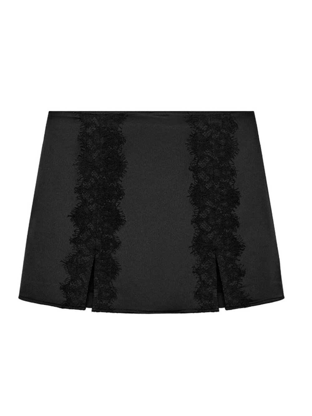 Zara Black Lace-Panel Mini Skirt